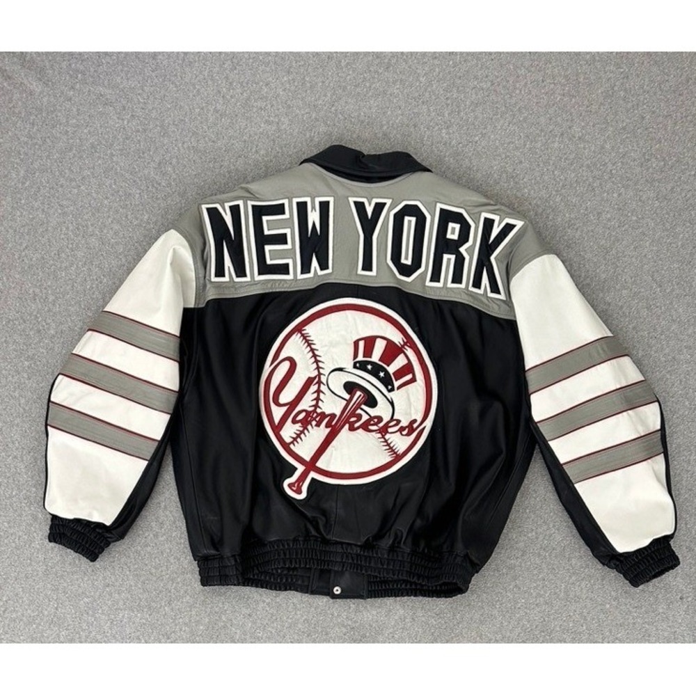 Vintage Artpel NY Yankees Genuine Leather Varsity Jacket Bomber Retro Coat XL